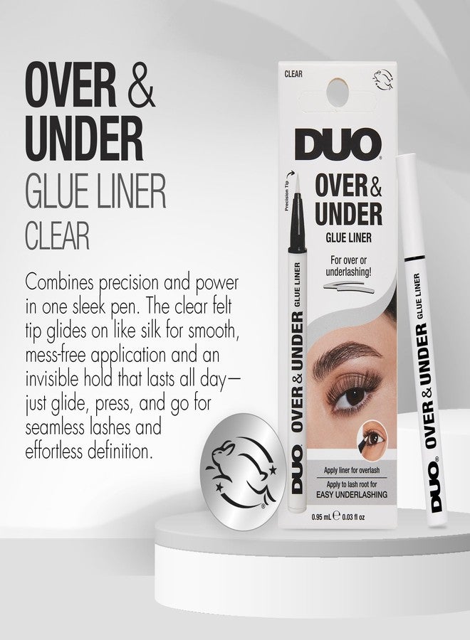 DUO Over & Under Lash Glue Liner – 2-in-1 Eyelash Adhesive and Eyeliner, Clear, Waterproof Long-Lasting Eyelash Glue Pen for Strip Lashes, 0.03 fl oz - Image 3